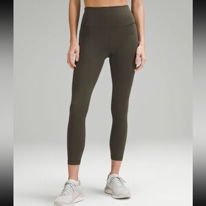 lululemon athletica align high rise pant 25” size 8 dark olive
